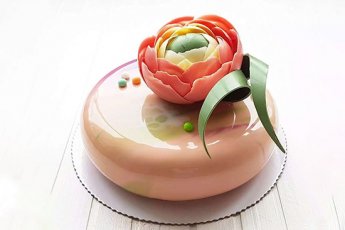 玫瑰花淋面蛋糕